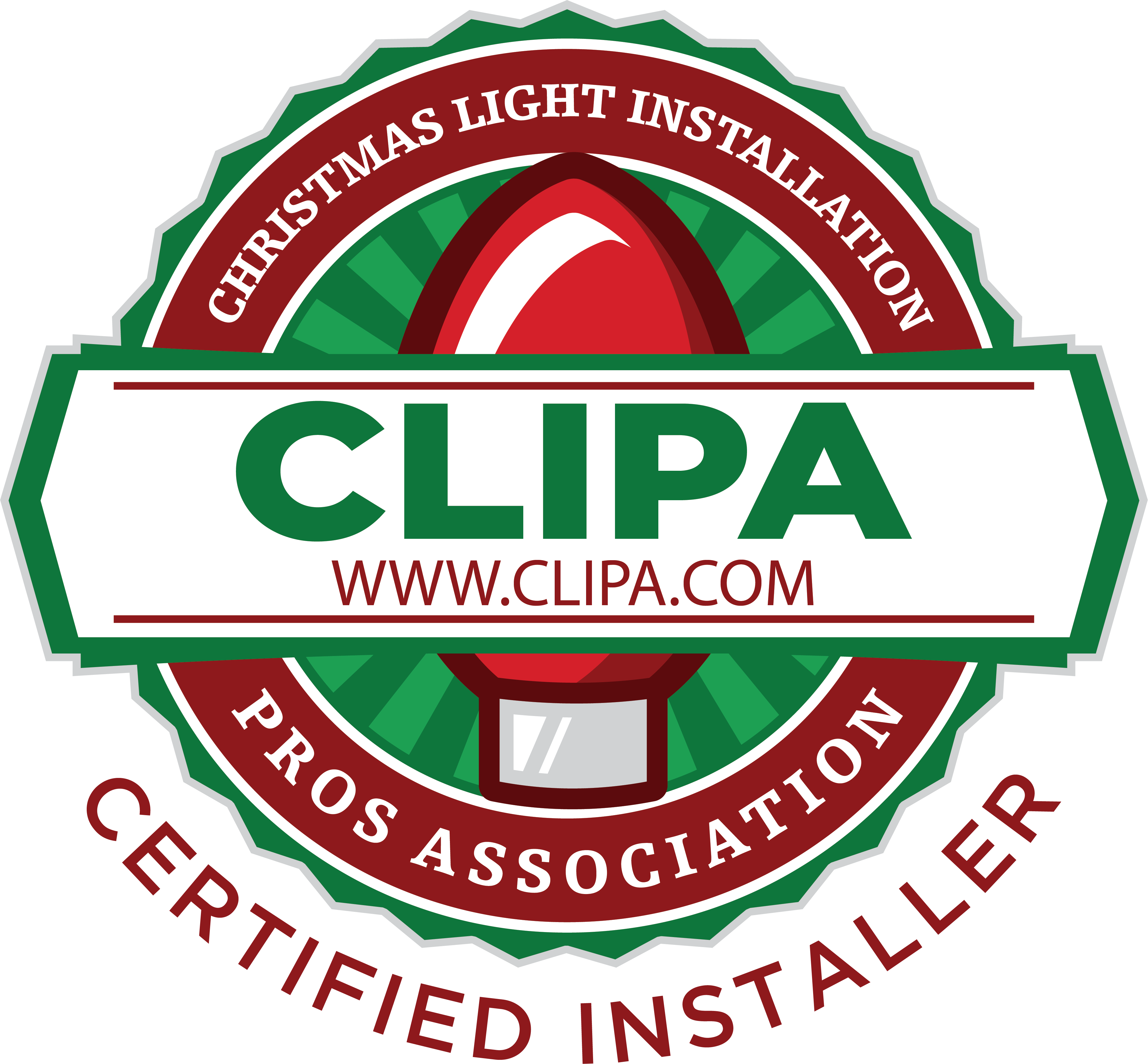 christmas light installation pros association clipa certified installer badge